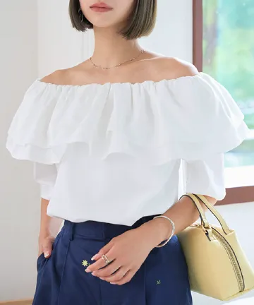 2wayフリルブラウス [C7608] | SALE!! - レディースファッション