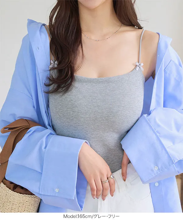 カップ付きプチリボンキャミソール [C7611] - レディースファッション