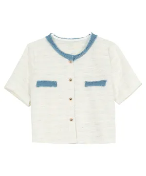 S*p様 cccmalie シーマリー ツイード半袖ジャケット　White S*p様 cccmalie シーマリー ツイード半袖ジャケット White