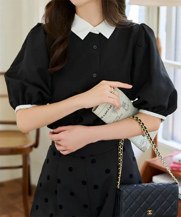 クレリックバルーンスリーブブラウス [C7631] - レディース