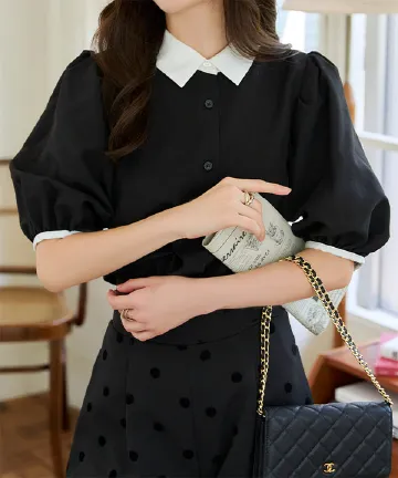 クレリックバルーンスリーブブラウス [C7631]