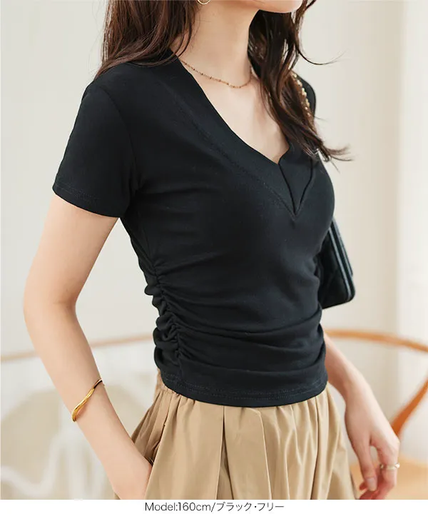 極美品　AKM ハイブリッドネックTシャツ S LUXE163AKMBB 極美品 AKM ハイブリッドネックTシャツ S LUXE163AKMBB 極美品 AKM