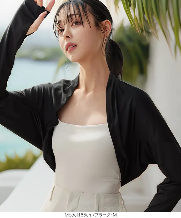 UVカット＆接触冷感 ] M L 日避けボレロ [C7654]【メール便