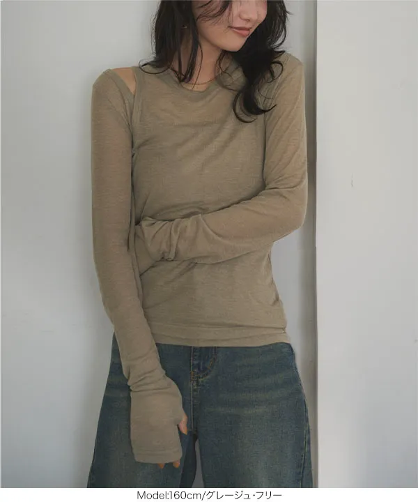 2点SETアメスリタンク×深Uネックシアートップスアンサンブル [C7664