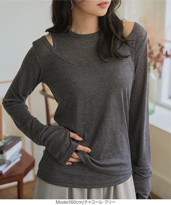 2点SETアメスリタンク×深Uネックシアートップスアンサンブル [C7664