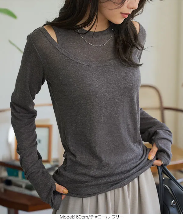 2点SETアメスリタンク×深Uネックシアートップスアンサンブル