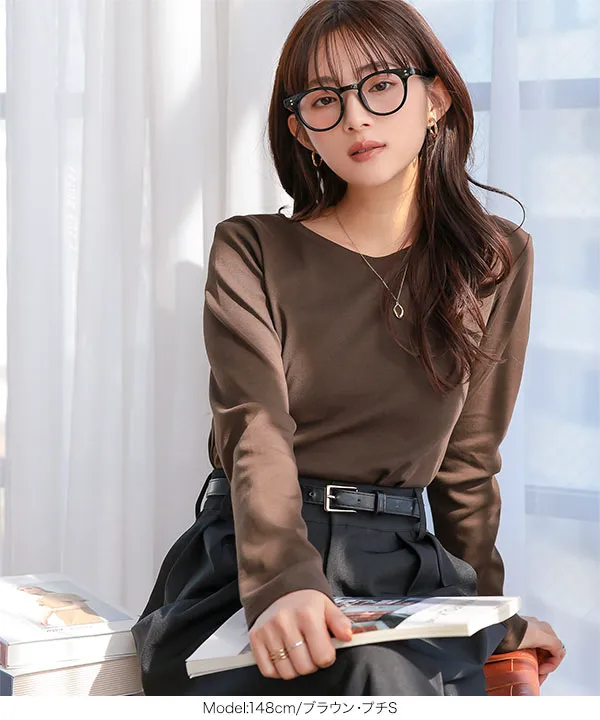 Petitle / プチレ ] 選べる3サイズ ベーシック長袖Tシャツ [C7668