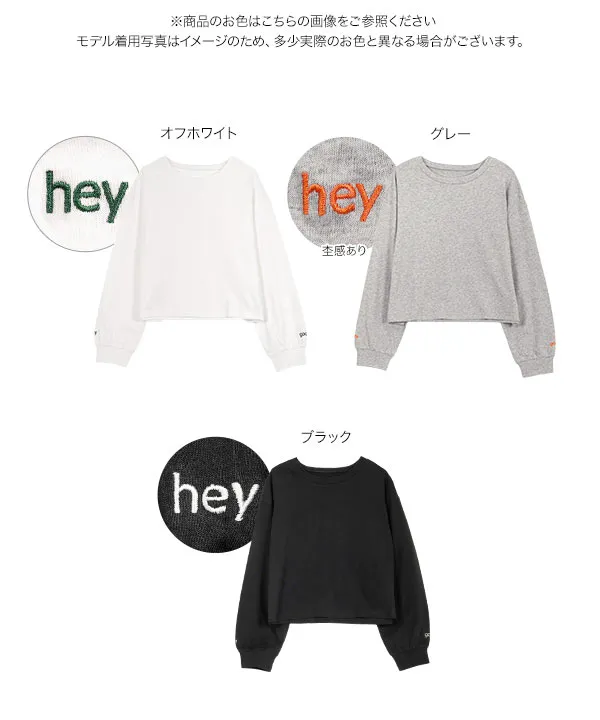 袖口ワンポイント刺繍ロンT [C7672]【メール便】 - レディース