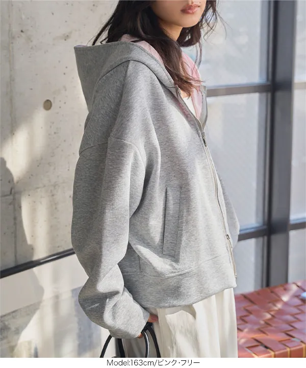 バイカラーボリューミーパーカー [C7690] - レディース