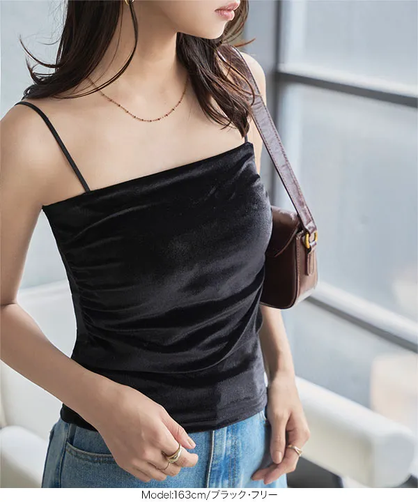 カップ付きベロアキャミソール [C7691] - レディースファッション通販