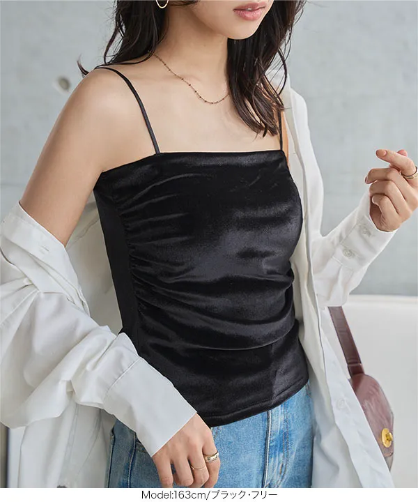カップ付きベロアキャミソール [C7691] - レディースファッション通販