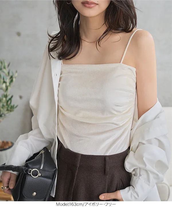 カップ付きベロアキャミソール [C7691] - レディースファッション通販