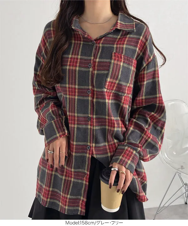 チェック柄ネルシャツ [C7693] - レディースファッション通販 神戸