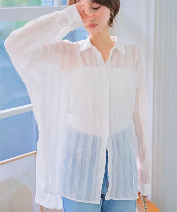 チェック柄シアーシャツ [C7701]