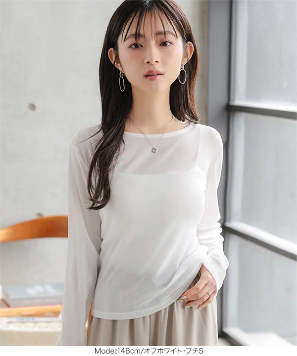 Petitle / プチレ ] 選べる3サイズ シアー長袖Tシャツ [C7708