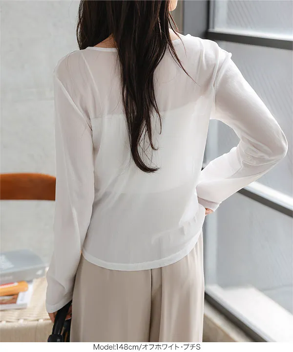 Petitle / プチレ ] 選べる3サイズ シアー長袖Tシャツ [C7708]| SALE