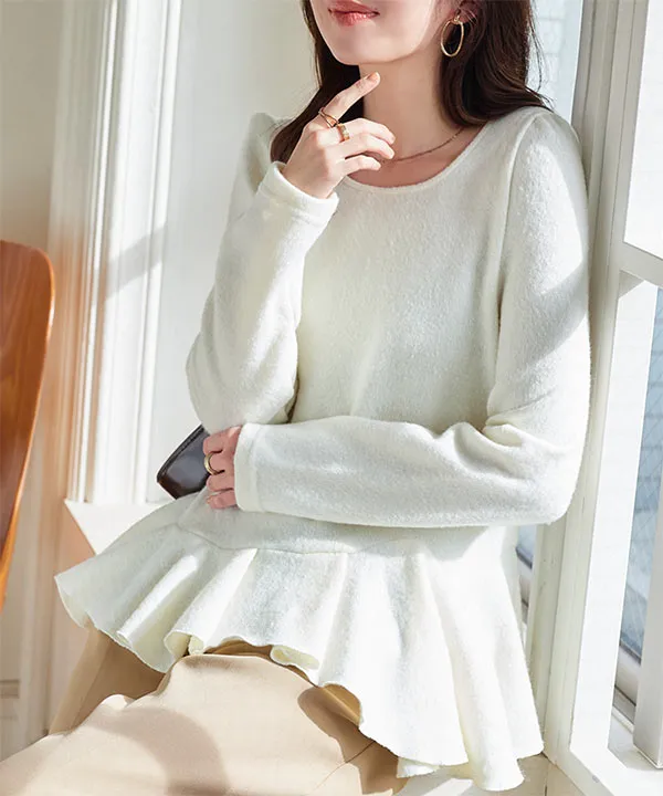 アシンメトリーペプラムトップス [C7712] - レディースファッション