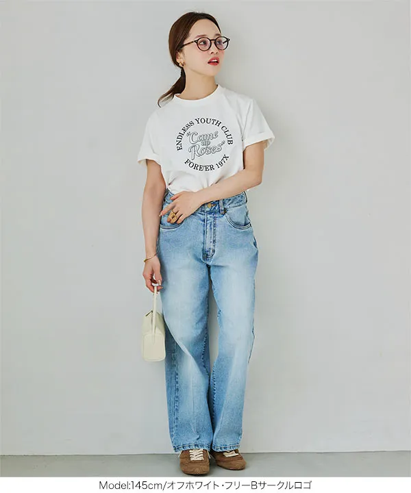 [ 田中亜希子さんコラボ ]アソートヴィンテージライクロゴTシャツ [C7717]