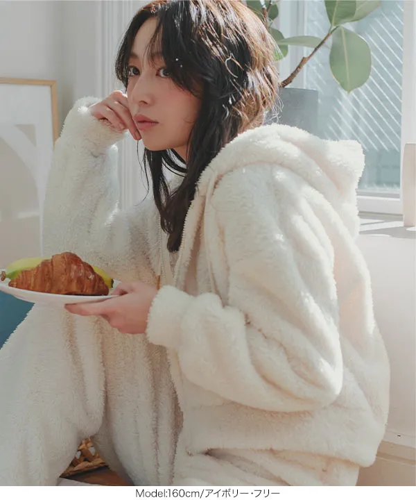 ルームウェア ] ボアショートパーカー [C7733] - レディース