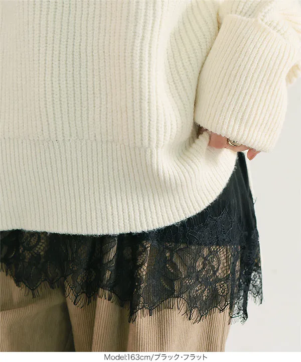 裾レースシアートップス [C7735] | 大好評につき送料無料