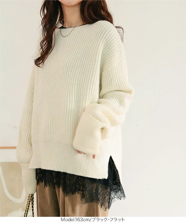 裾レースシアーカットソー　シーマリー cccmalie 裾レースシアーカットソー シーマリー cccmalie｜裾レースシアー