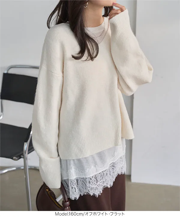 裾レースシアートップス [C7735] | 大好評につき送料無料