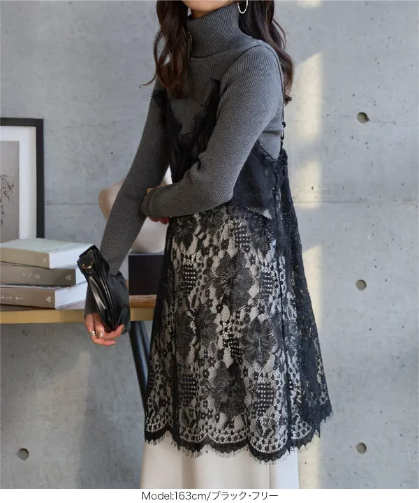 チュニックレースキャミソール [C7750]| 送料無料 1/6(火)12:00~1/7(水