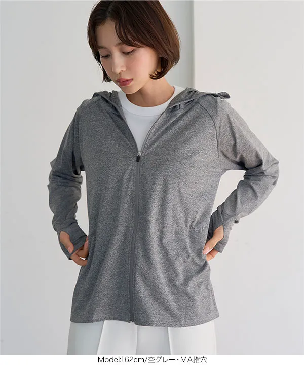 SHADOWS パーカー グレー XL 美品 UVカット＆接触冷感 ] M L XL 選べる2タイプ 取り外しサンバイザー付き