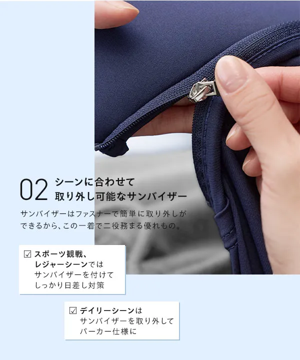 [ UVカット＆接触冷感 ] M L XL 選べる2タイプ 取り外しサンバイザー付きパーカー [C7760] | 今だけ特別価格×送料無料！