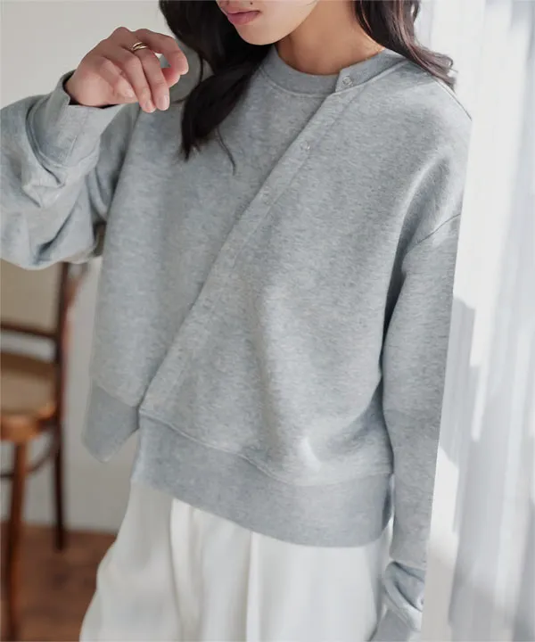 アシンメトリースウェットカーディガン [C7763]| 送料無料 1/22(木)12