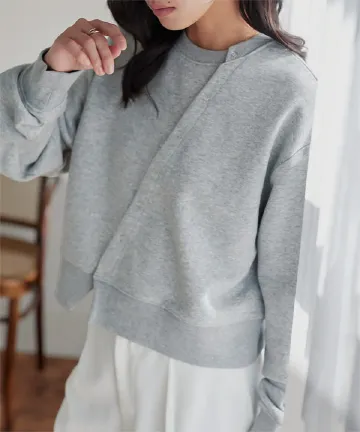 アシンメトリースウェットカーディガン [C7763]