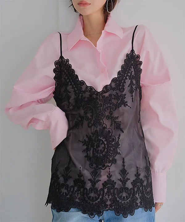 レースキャミビスチェ [C7768]| 送料無料 1/4(日)12:00~1/5(月)12:00