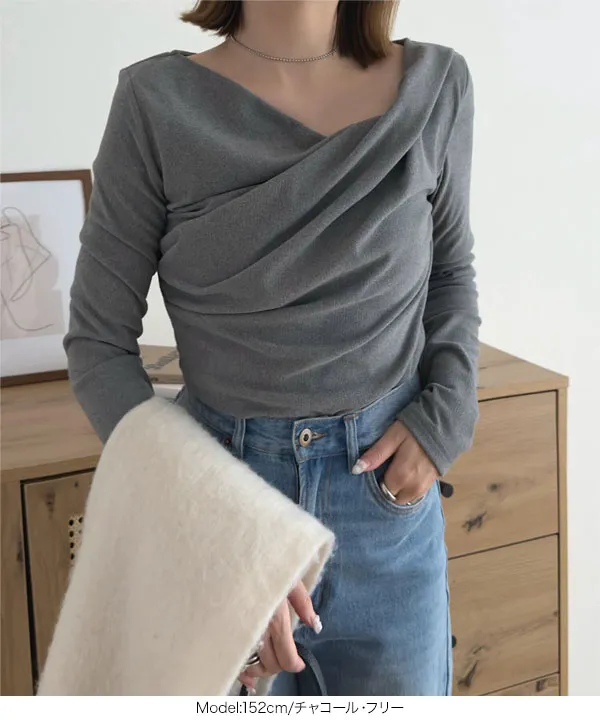 裏微起毛 ] ドレープトップス [C7771] | 今だけ送料無料