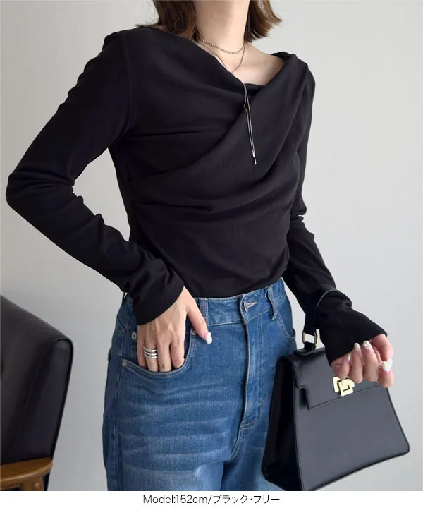 裏微起毛 ] ドレープトップス [C7771] | 今だけ送料無料