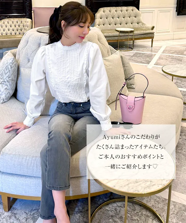 岡部あゆみさんコラボ ]選べる2タイプフリルデザインブラウス [C7772