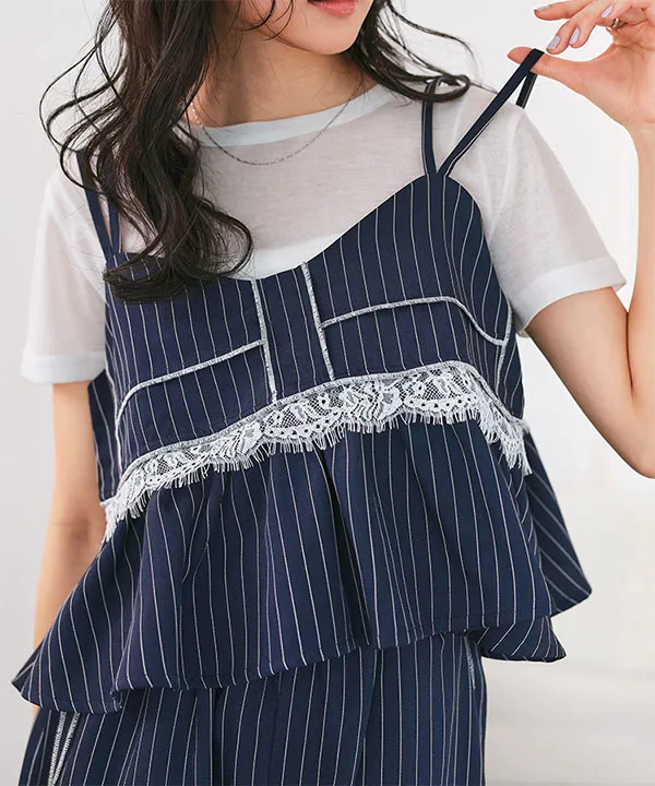 レース切替ストライプキャミビスチェ [C7778] | 2026SS先行受注