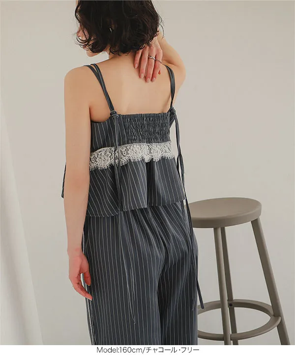 レース切替ストライプキャミビスチェ [C7778] | 2026SS先行受注