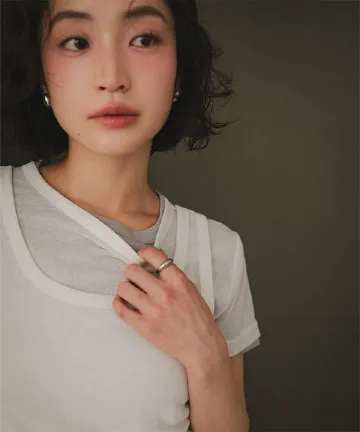 シアーカットソータンクトップ×半袖トップスセット [C7780]| 大好評につき送料無料！