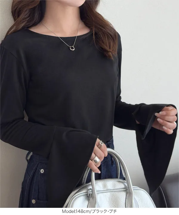 [ Petitle / プチレ ] フレアスリーブTシャツ [C7781]