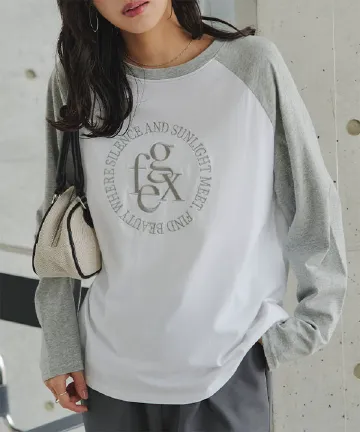 ロゴ刺しゅうラグランロンT [C7794]| 送料無料 3/19(木)12:00~3/23(月)12:00まで