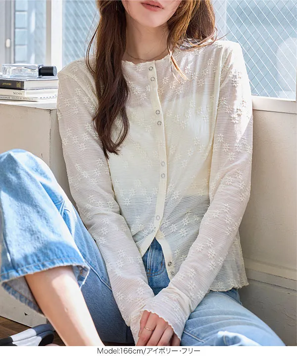 花柄シアーカーディガン [C7798] - レディースファッション通販 神戸