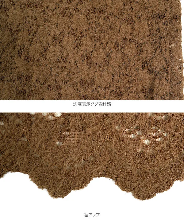 起毛シアーレース長袖トップス [C7816]