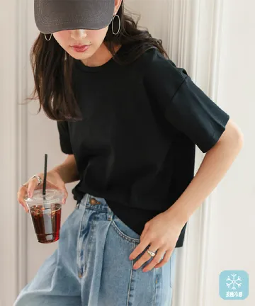 [ 接触冷感 ]　綿100%なめらか半袖Tシャツ [C7839]| 送料無料 5/5(火)12:00~5/7(木)12:00まで