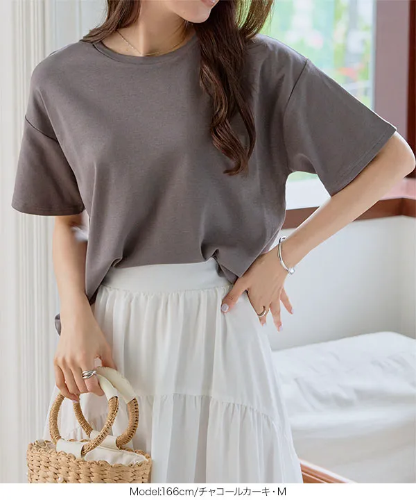 [ 接触冷感 ]　綿100%なめらか半袖Tシャツ [C7839]