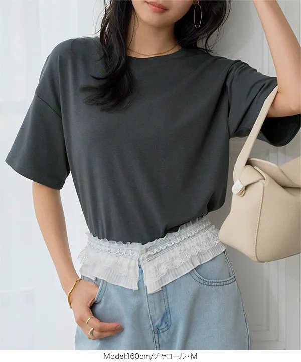 [ 接触冷感 ]　綿100%なめらか半袖Tシャツ [C7839]