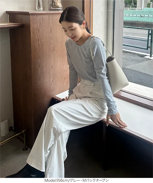 [ yuiさんコラボ ]選べる2タイプ長袖 デザインカットソー [C7853]