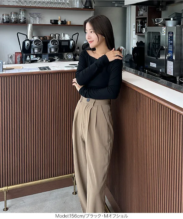 [ yuiさんコラボ ]選べる2タイプ長袖 デザインカットソー [C7853]