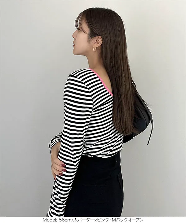 [ yuiさんコラボ ]選べる2タイプ長袖 デザインカットソー [C7853]