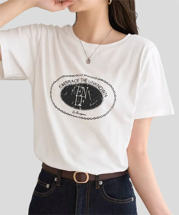 かすれプリントTシャツ [C7855] - レディースファッション通販 神戸