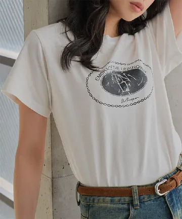 かすれプリントTシャツ [C7855]| 送料無料 4/14(火)12:00~4/15(水)12:00まで